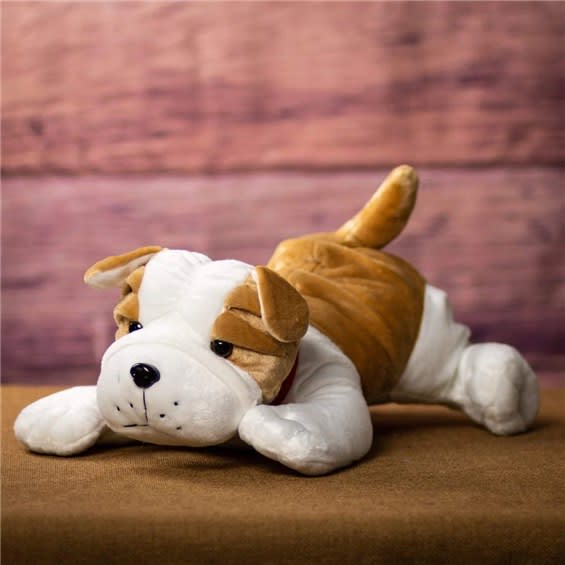 19" Laying Bulldog Flower Bouquet