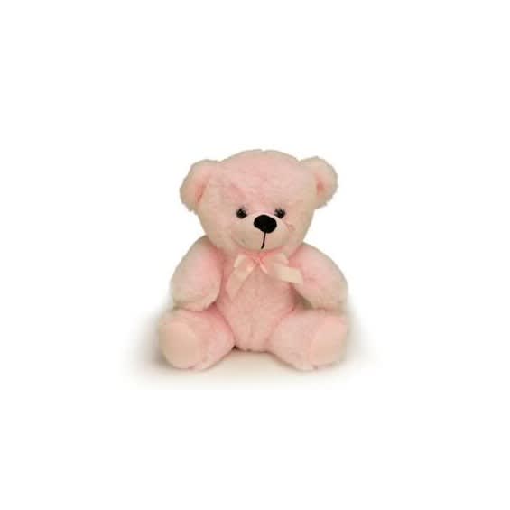 9" Pink Bear Flower Bouquet
