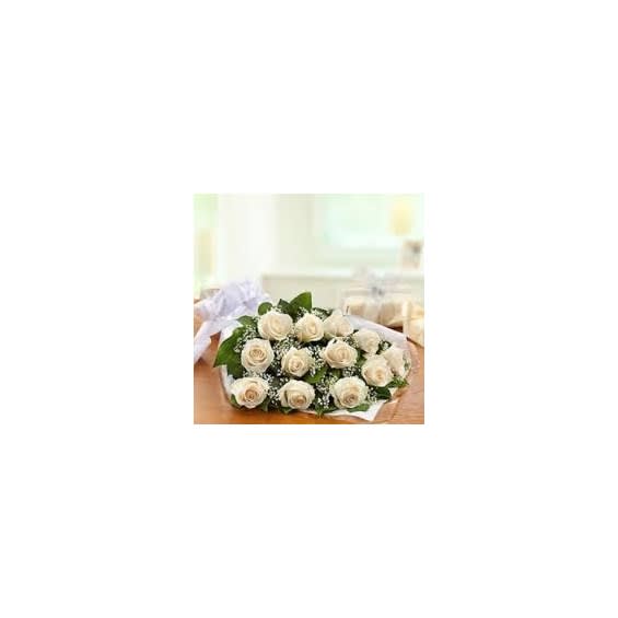Dozen White Rose Presentation Bouquet (Pickup Only) Flower Bouquet