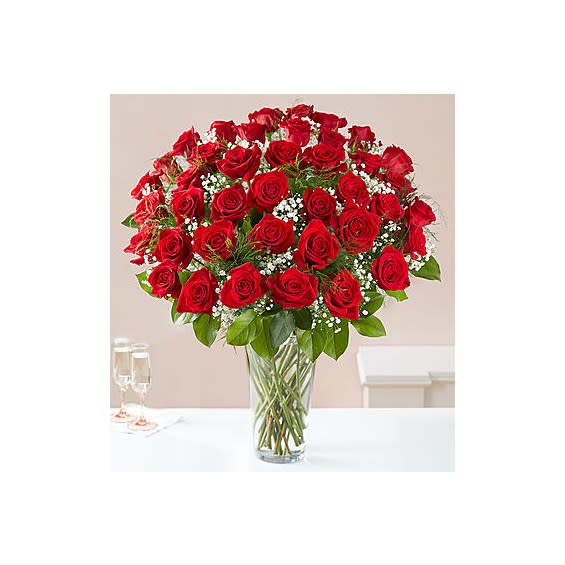Classic 4 Dozen Red Rose Vase