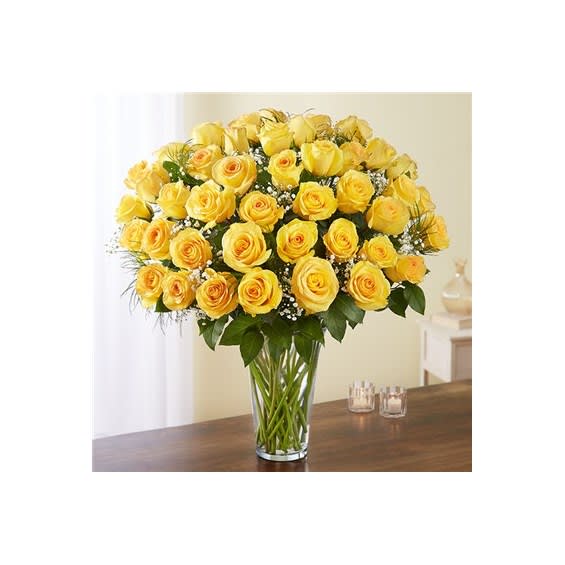 Classic 48 Yellow Rose Vase
