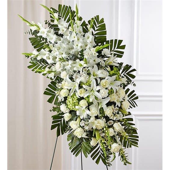 White Rose & Lily Standing Spray