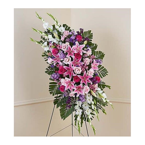 Garden Standing Spray Lavender & White Flower Bouquet
