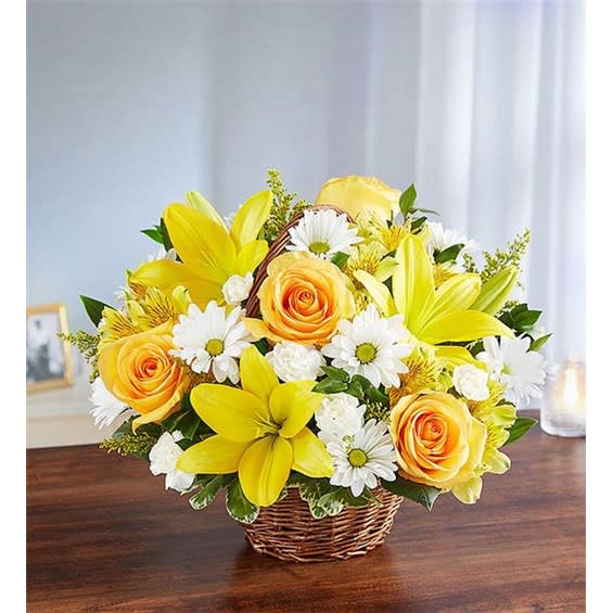 Peace, Prayers & Blessings Yellow & White Flower Bouquet