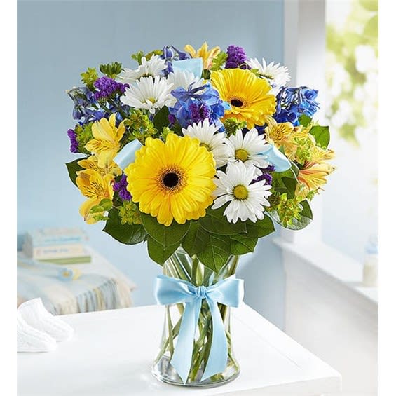 Sweet Baby Boy Arrangement Flower Bouquet