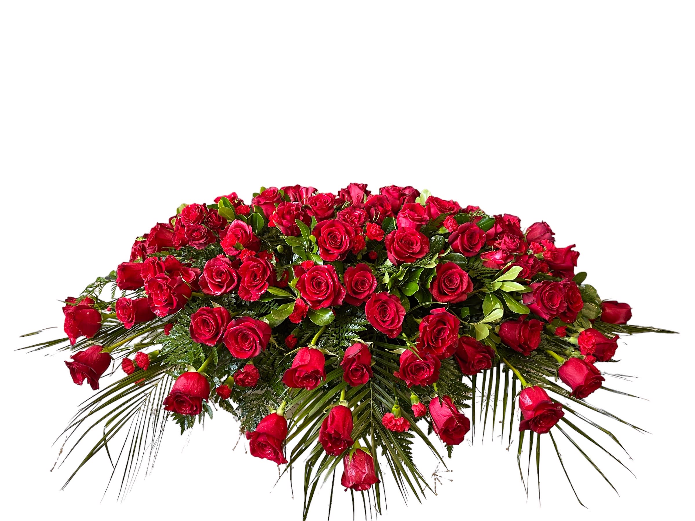 Red Rose Casket Spray Flower Bouquet