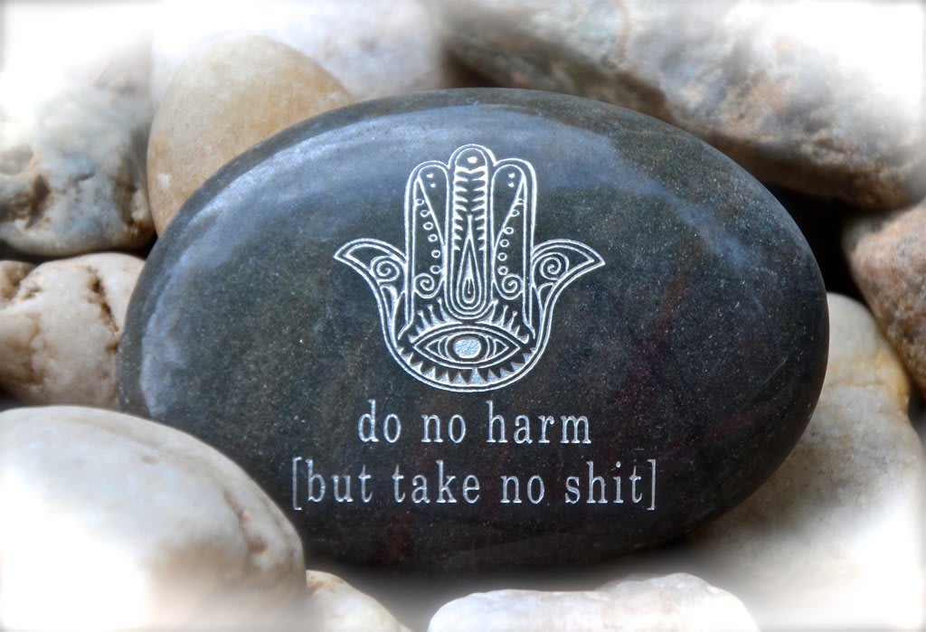 Do No Harm But Take No Shit" Karmic Stone Flower Bouquet