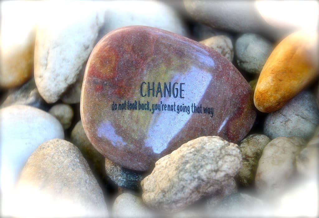 "Change Do Not Look Back You're Not Going That Way" Karmic Stone Flower Bouquet