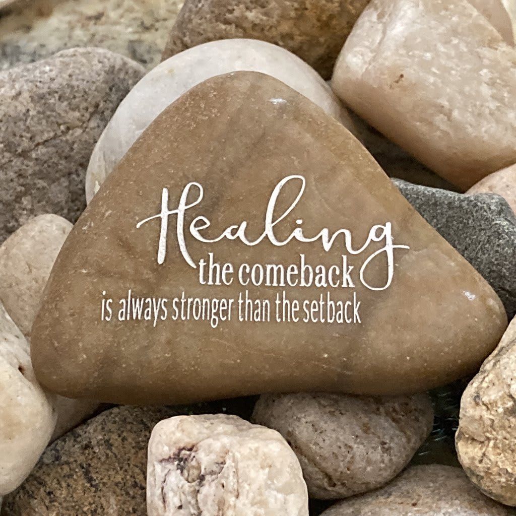 "Healing The Comeback Is Always Stronger Than The Setback" Karmic Stone Flower Bouquet