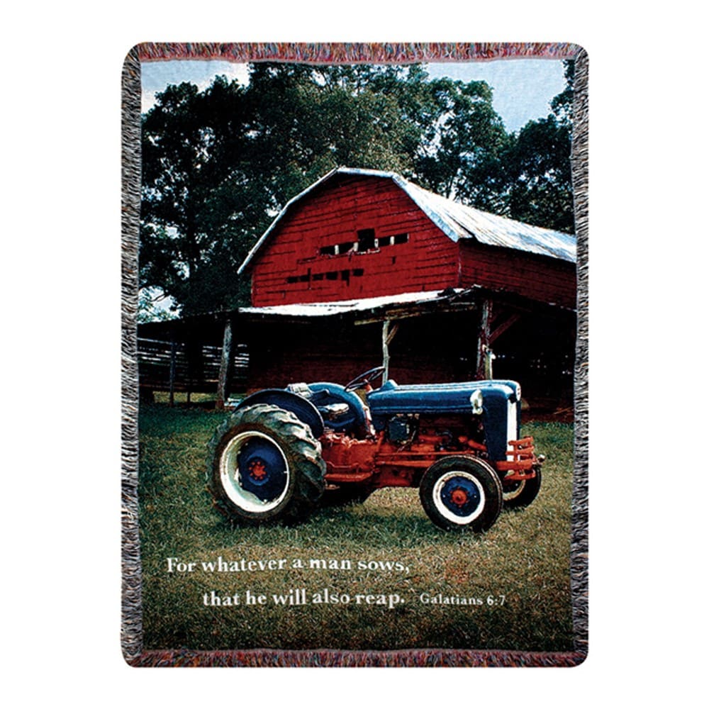 Mill Spring Farm with Verse Tapestry Throw
