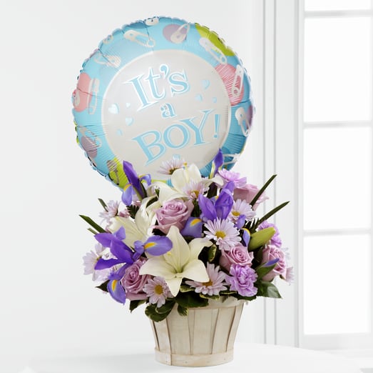 Its a Baby Basket Flower Bouquet