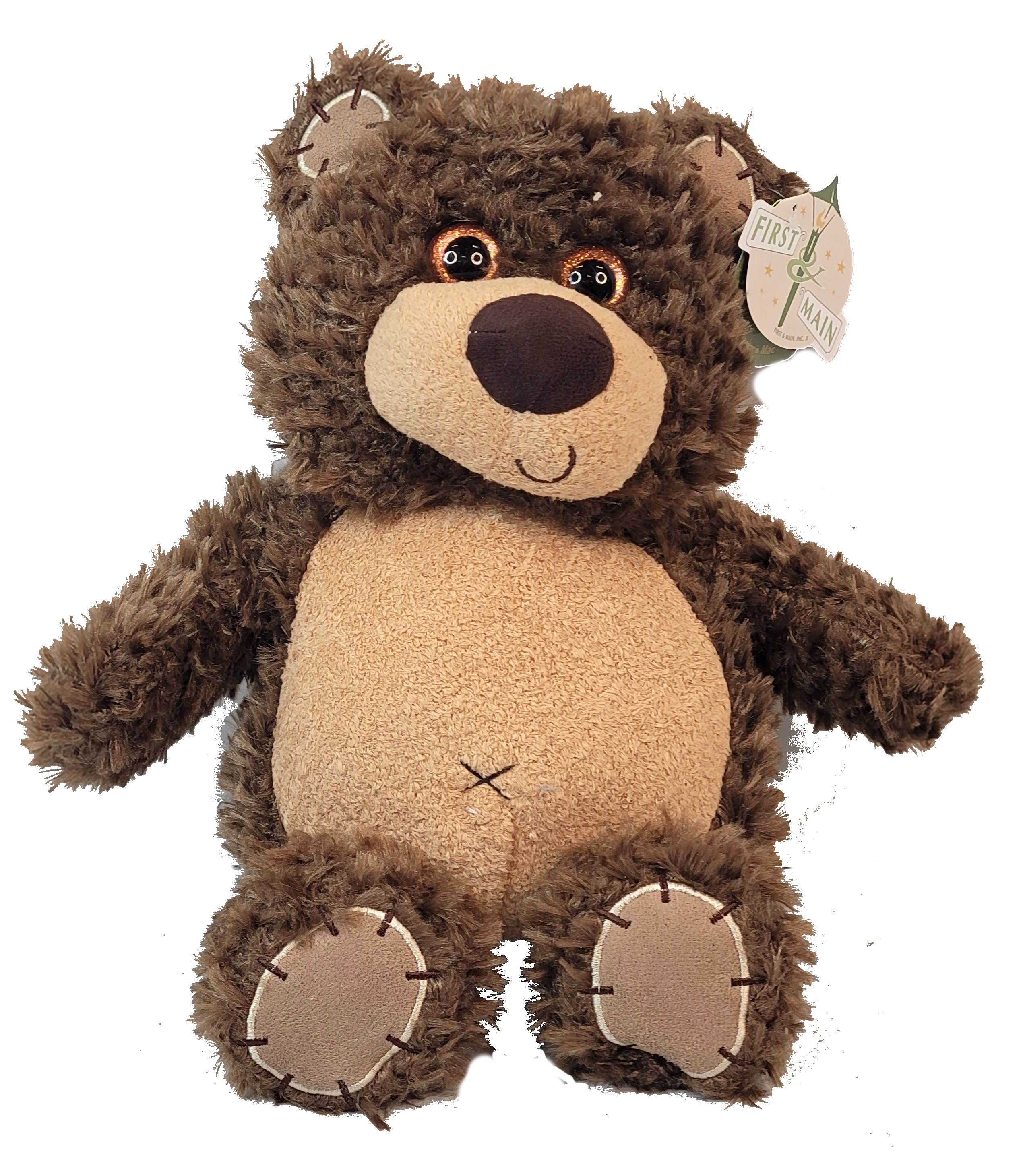 Mac A Roni Dark Brown Bear 10" Flower Bouquet