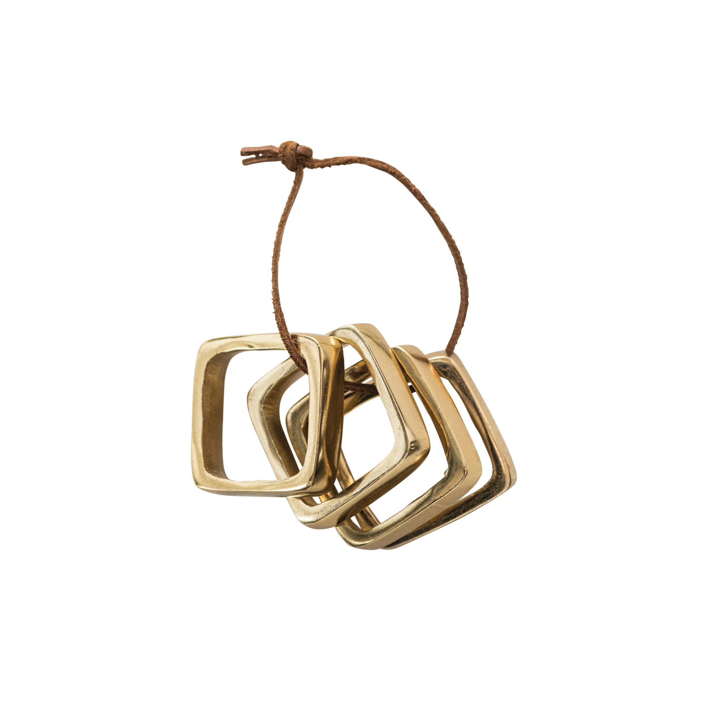BRASS NAPKIN RINGS, SQUARE