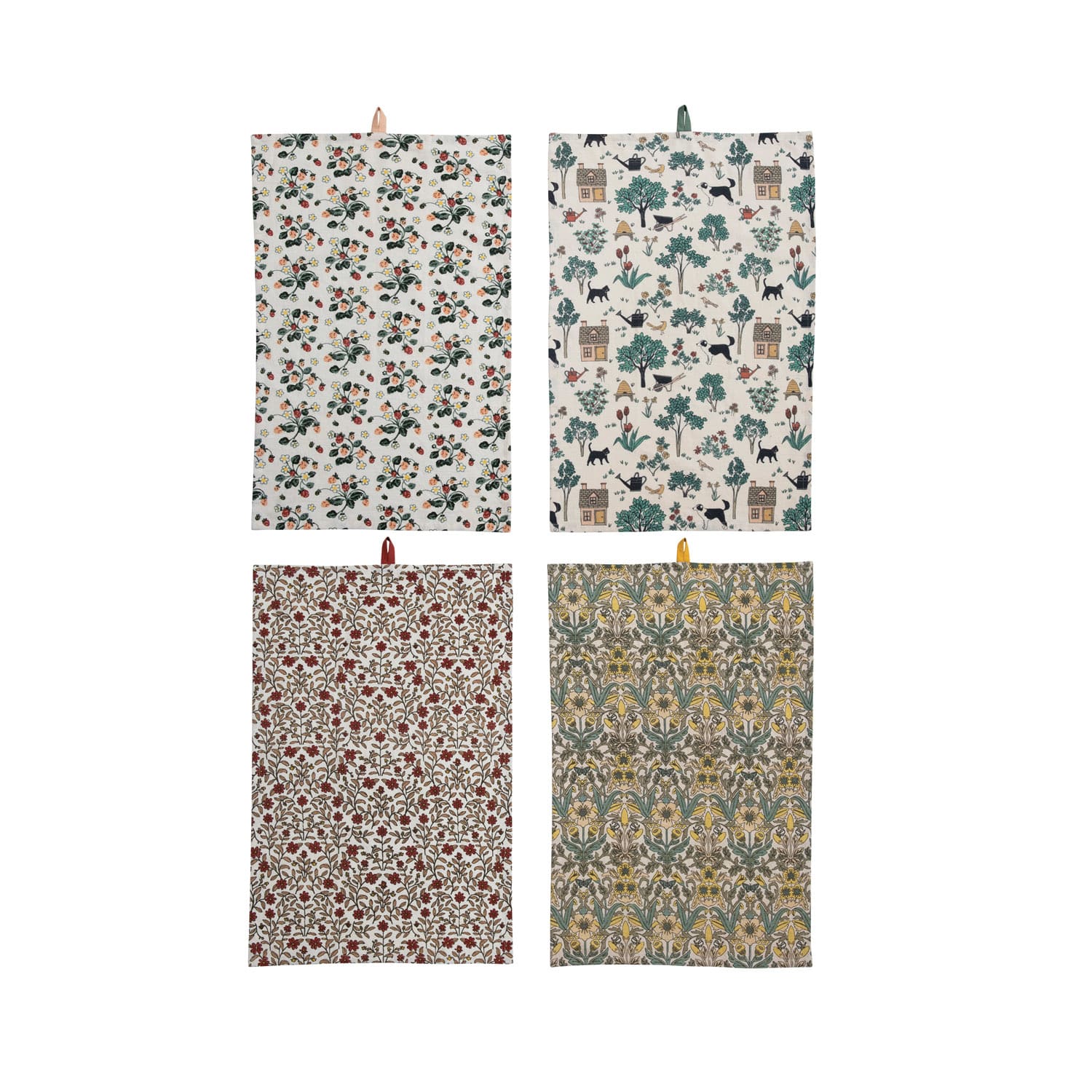 TEA TOWELS W/ PATTERN Flower Bouquet
