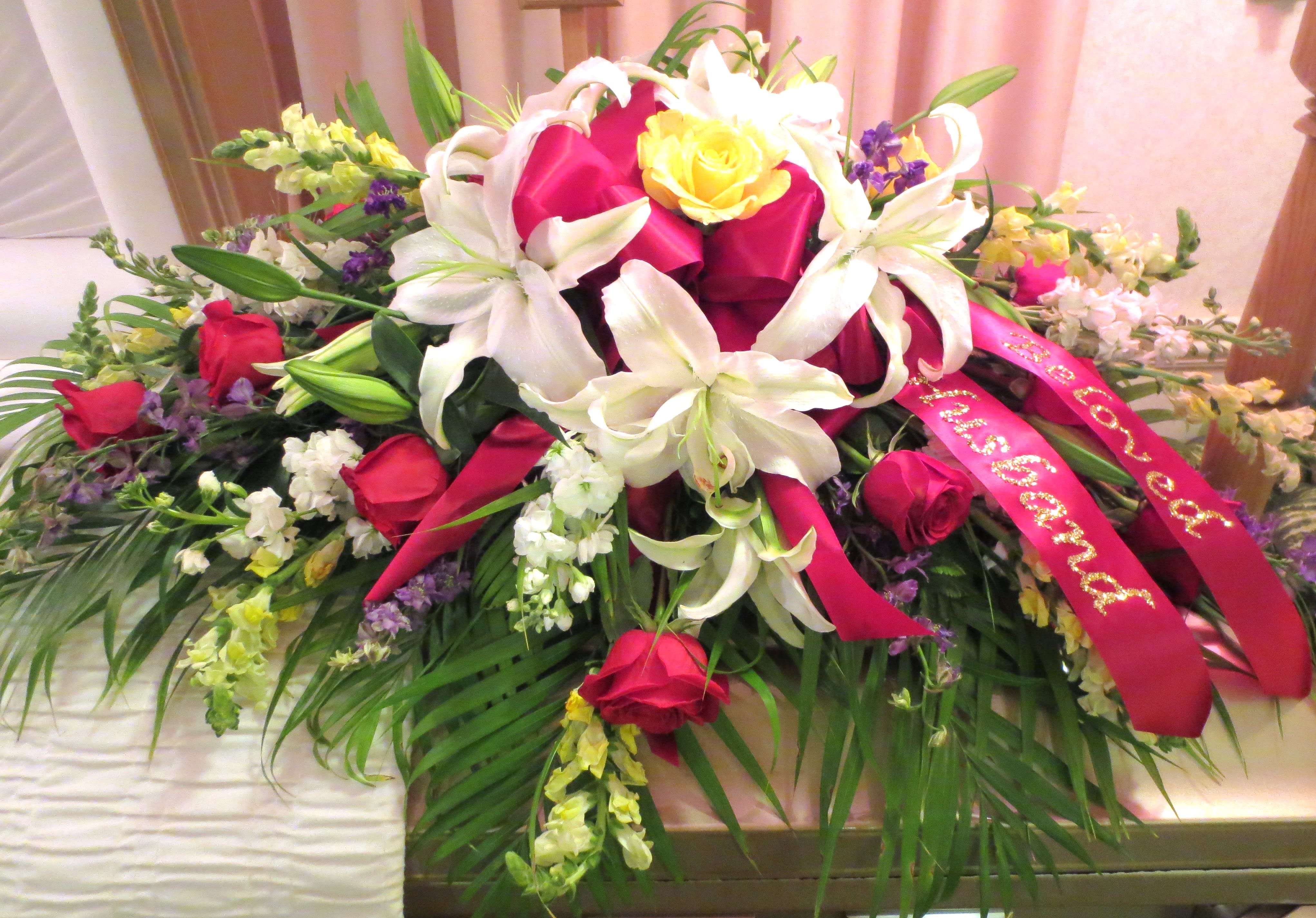 Now and Forever Casket Spray Flower Bouquet