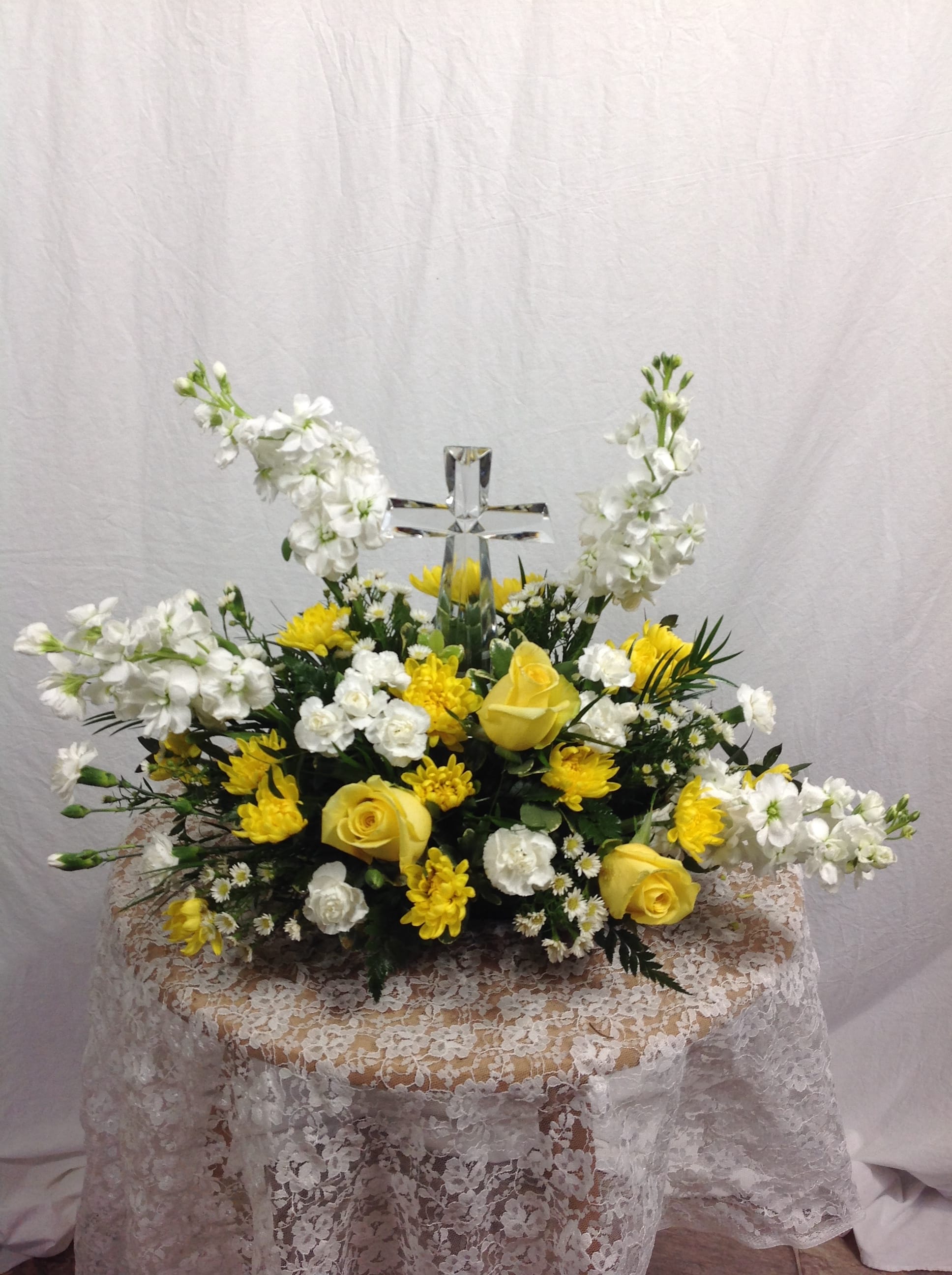 Crystal Cross in Yellow