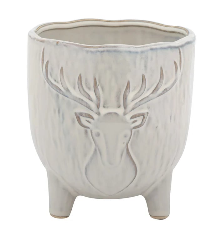 Small or Large Deer Head Embossed Planter