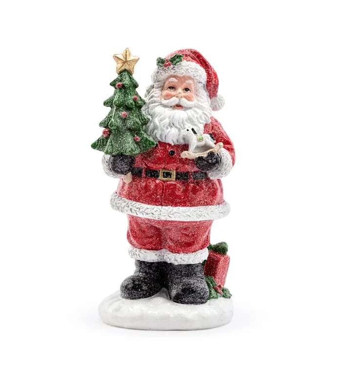 Santa Holding Tree & Rocking Horse