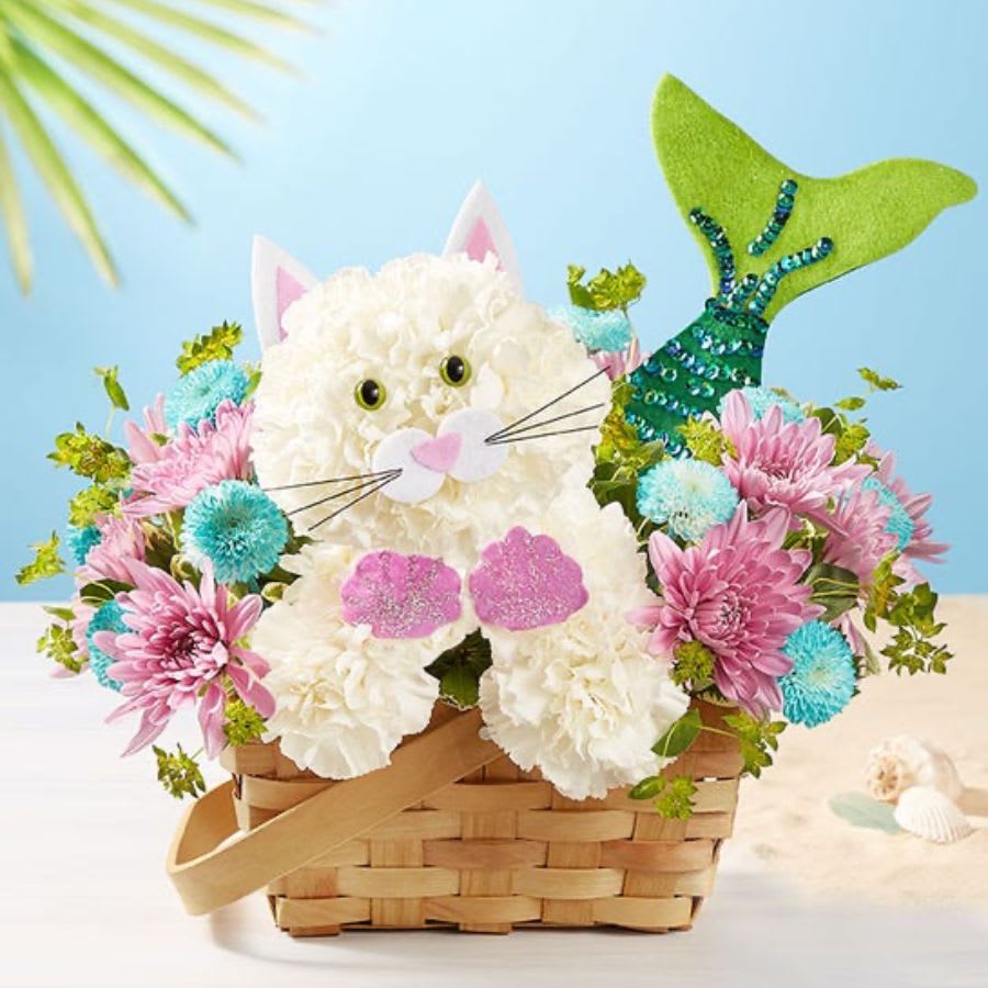 Seaside Mermaid Cat Flower Bouquet
