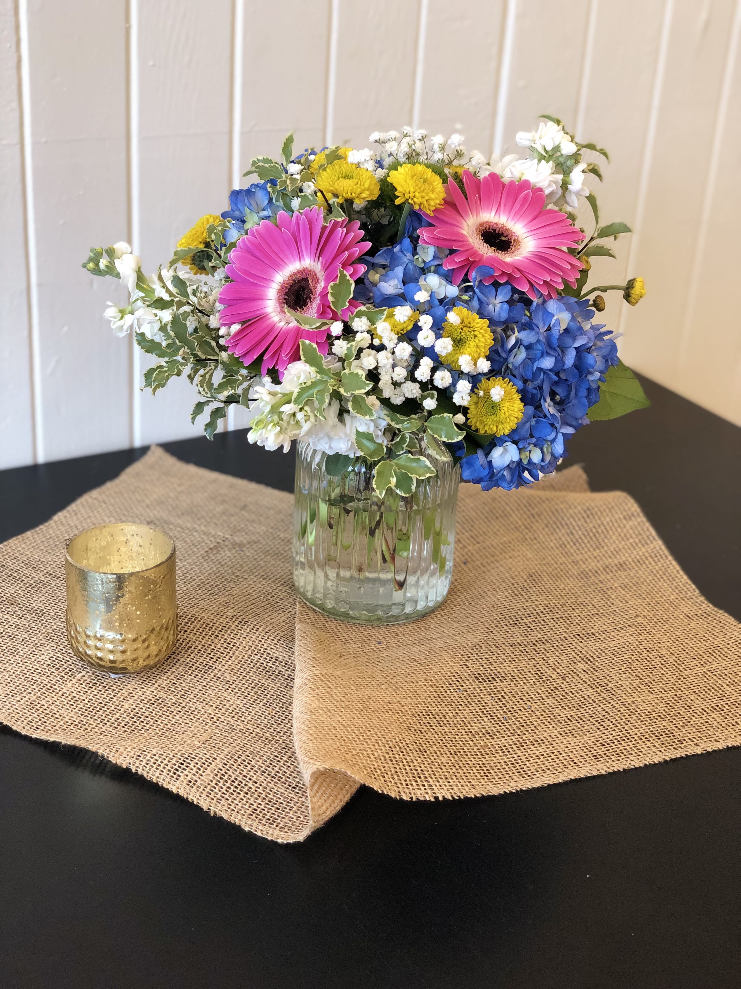 The Mixed Jam Jar Flower Bouquet