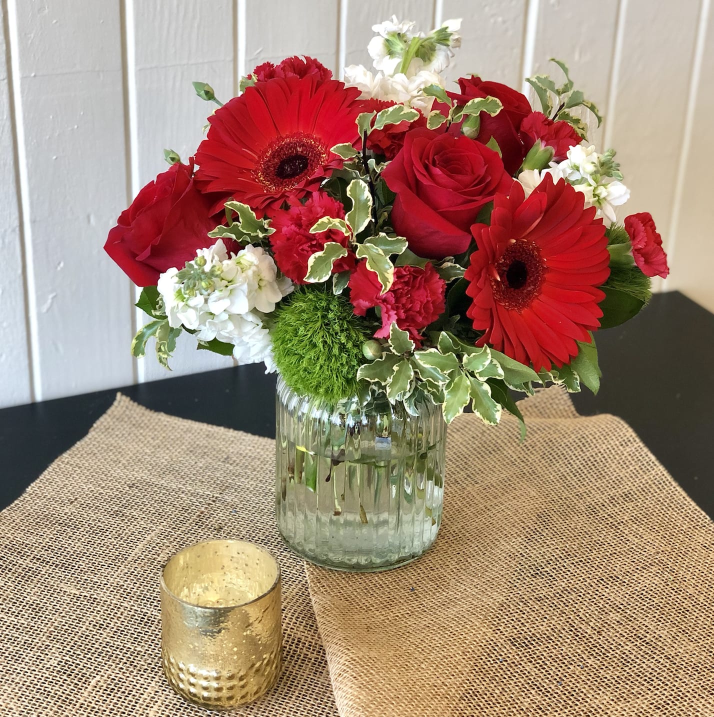 The Cherry Jam Jar Flower Bouquet