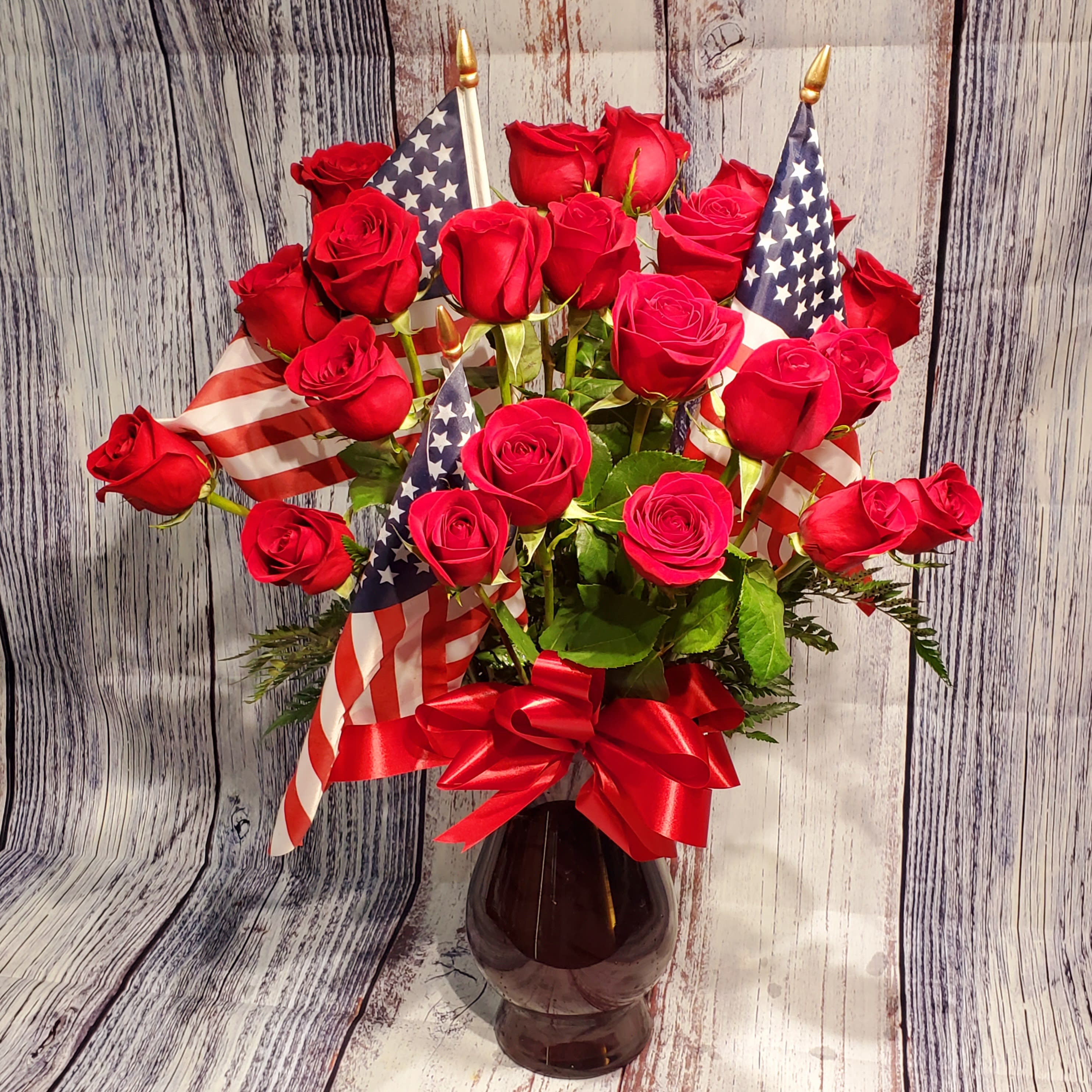 Patriotic Roses (2 Dozen)