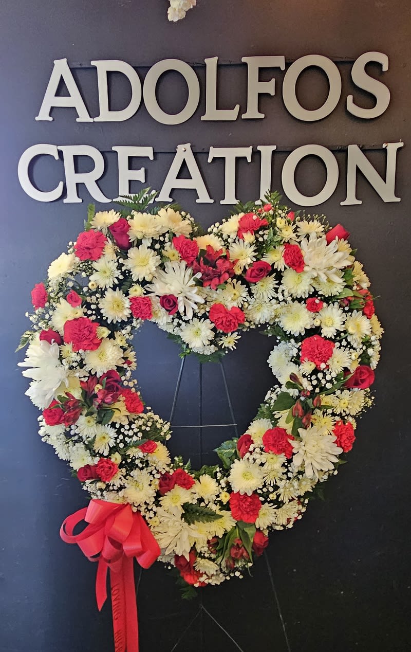 Red and White Heart Tribute Large