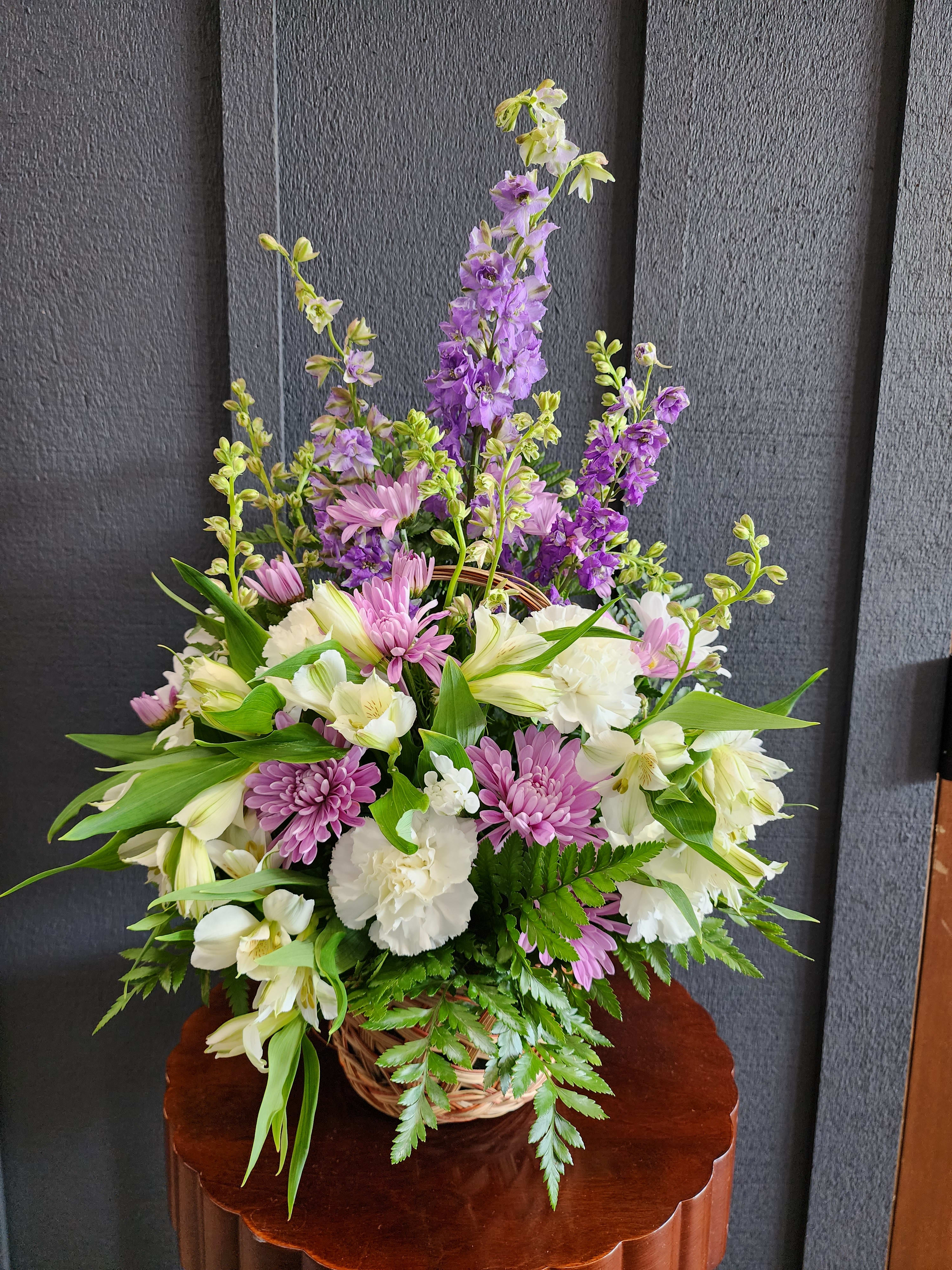 Amethyst Garden Basket Flower Bouquet