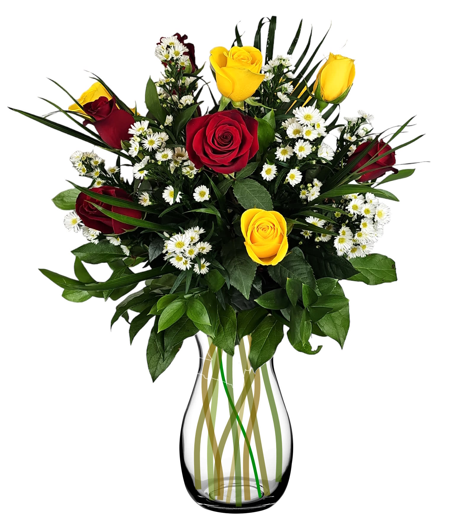 Dz Red and Yellow Premium Roses Flower Bouquet