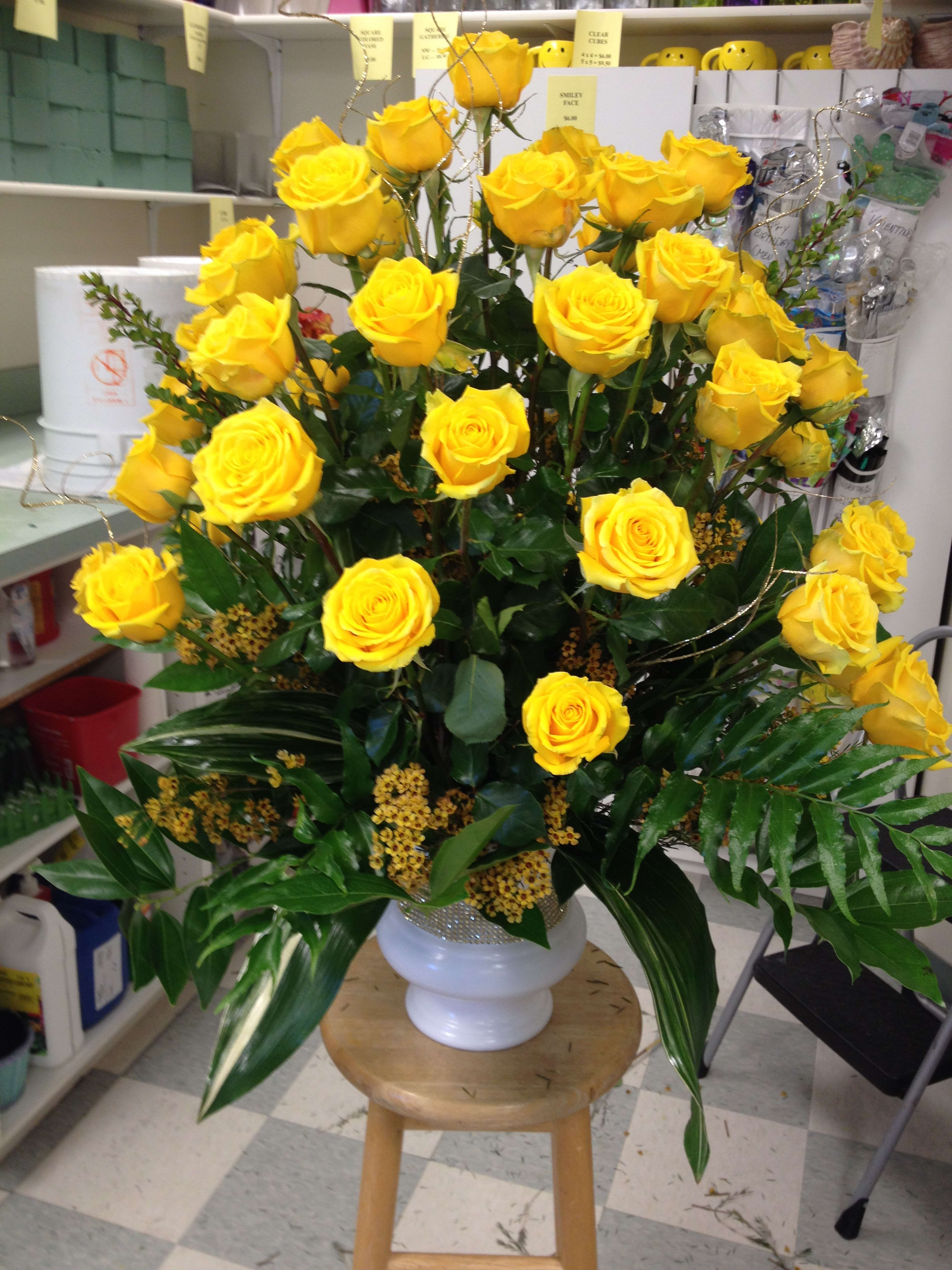 Yellow Rose Basket