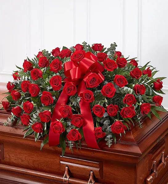 Red Rose Half Casket Spray