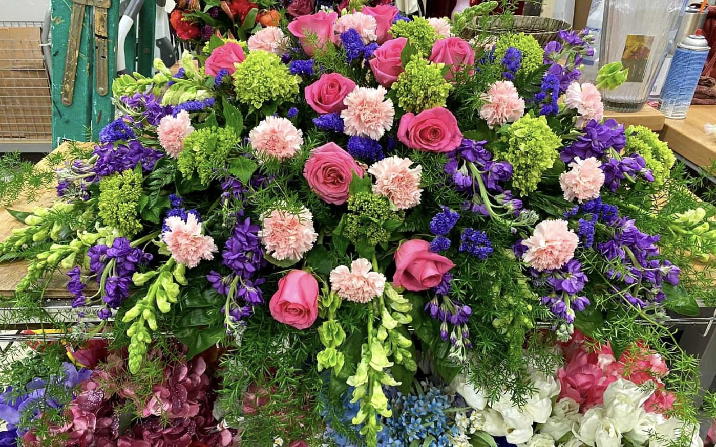 Always Remembered Casket Spray Flower Bouquet