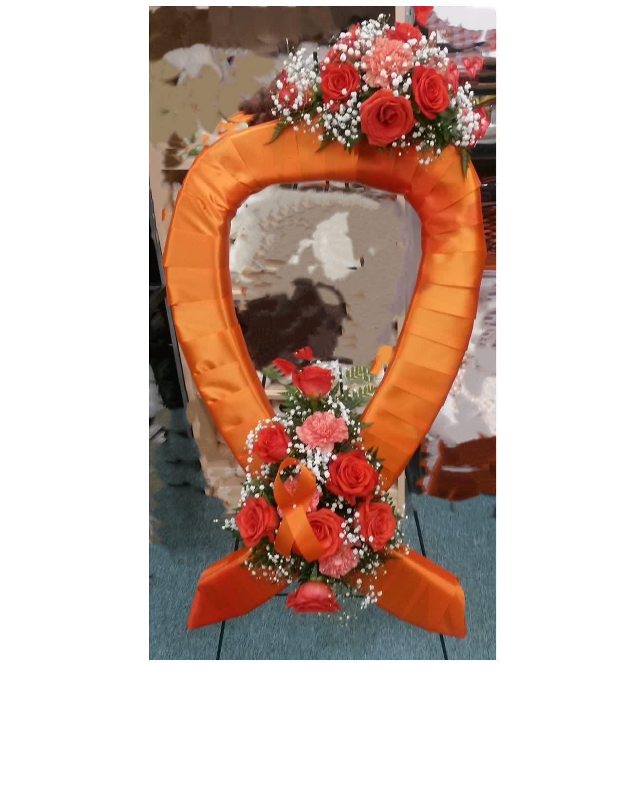 Cancer Ribbon Standing Spray