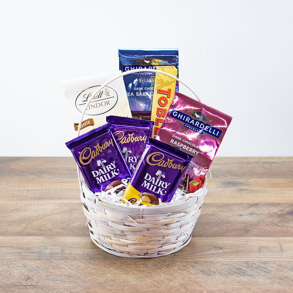 Chocolate Dreams Basket Flower Bouquet