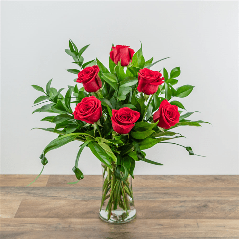 Half Dozen Roses Flower Bouquet