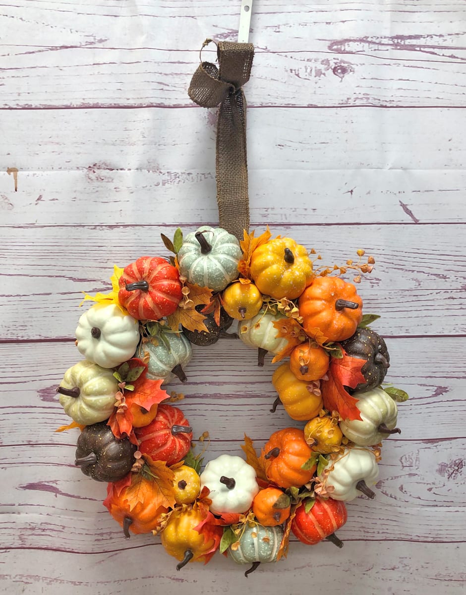 Fantastic Fall Silk (Artificial) Pumpkin Wreath