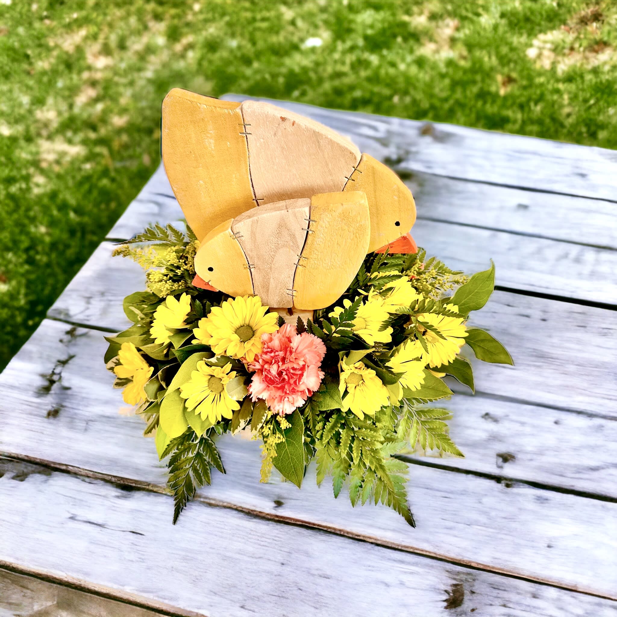 Hen-Pecked Flower Bouquet