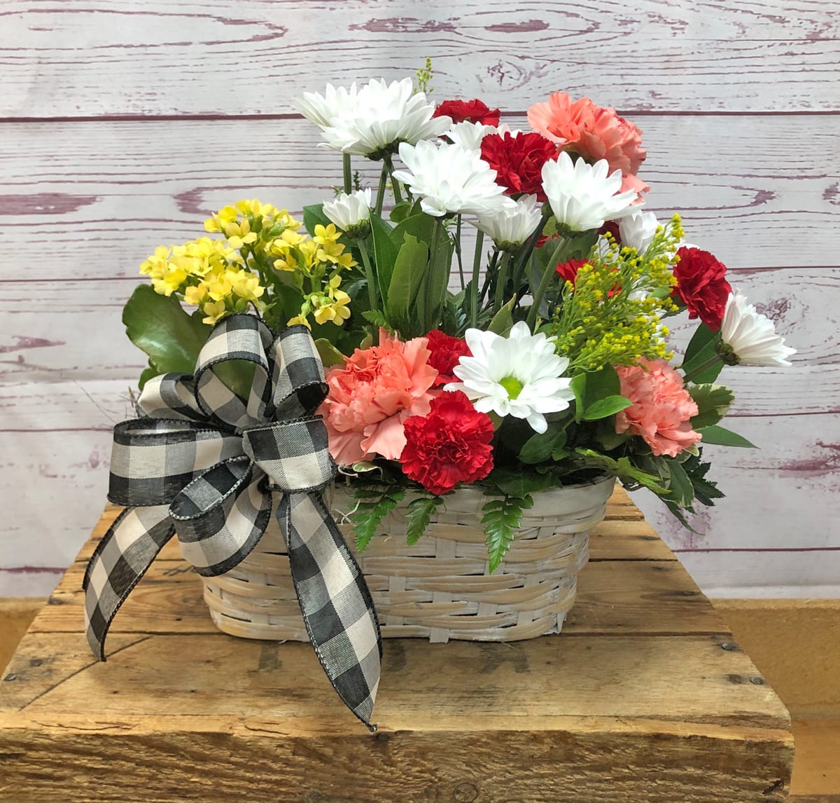 Kalanchoe & Fresh Floral Arrangement Combo