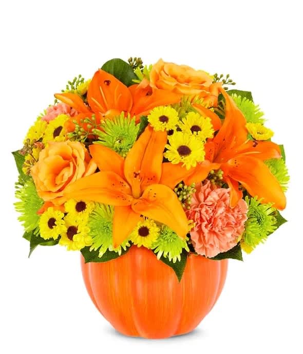 Thanks for Giving Pumpkin Flower Bouquet