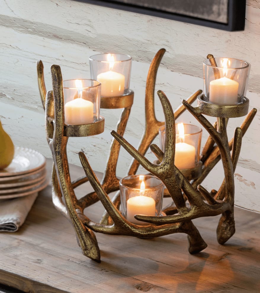 Antler Cast Aluminum Centerpiece x 5 Flower Bouquet