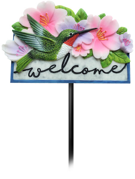 Hummingbird Welcome Garden Stake Flower Bouquet