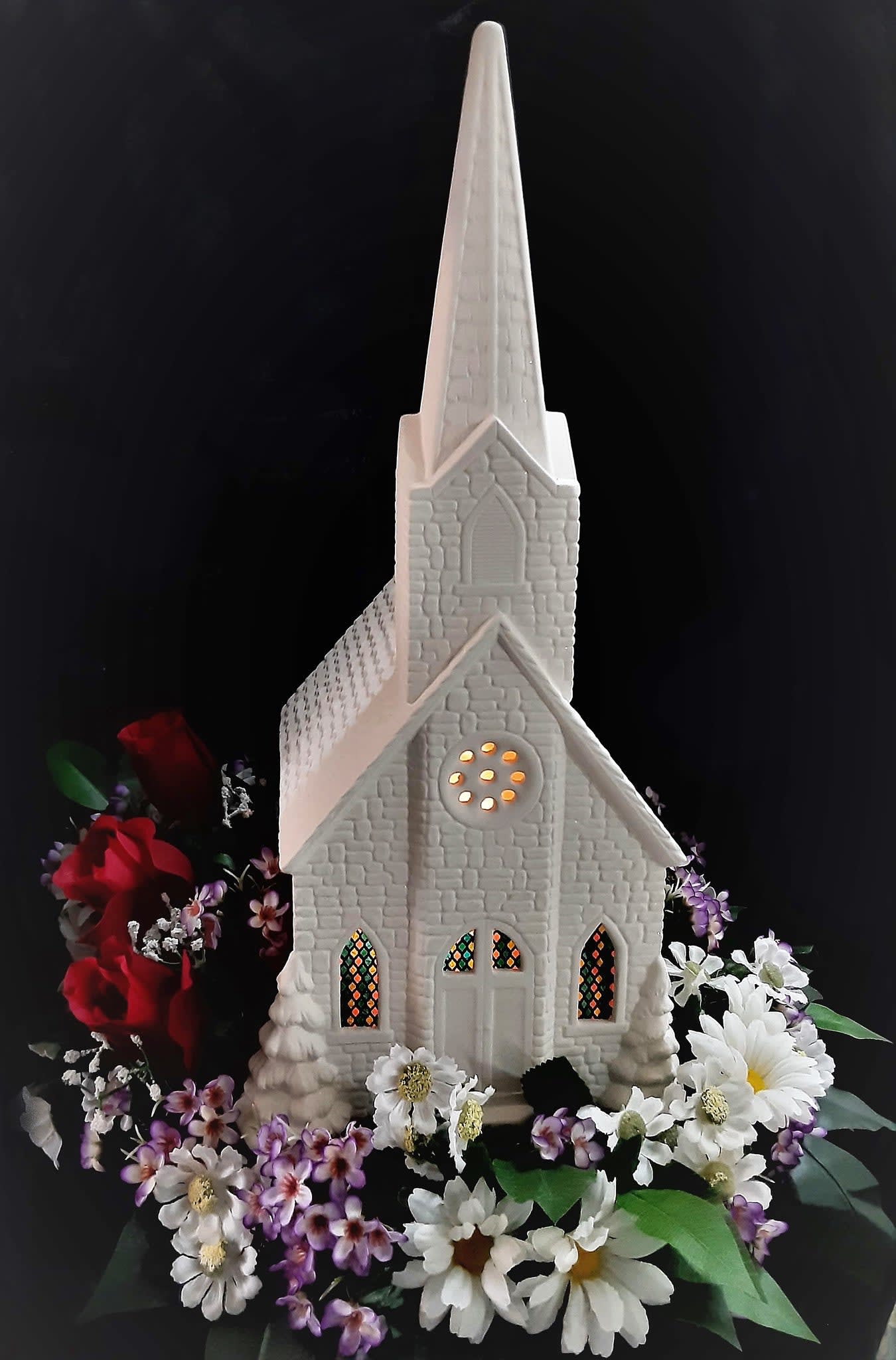 Large Church With Flowers