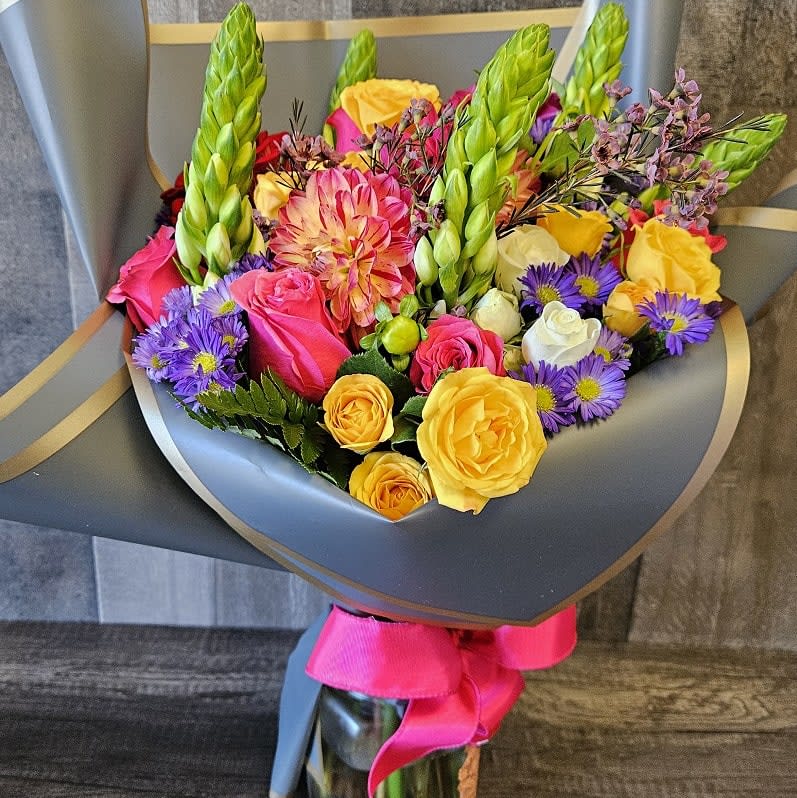 Wrapped Florist Mix- Bloom Selection Will Vary Flower Bouquet