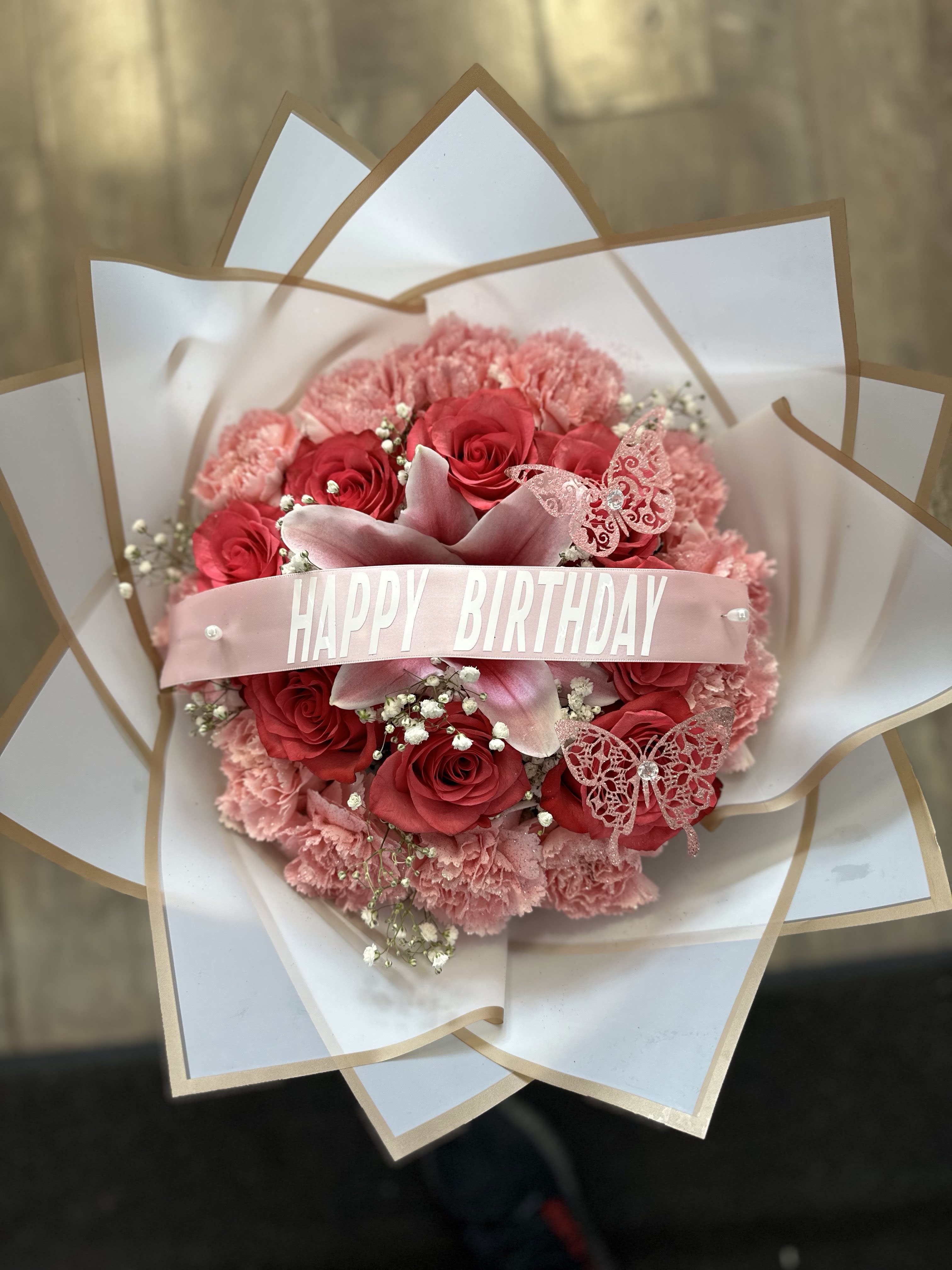 Pink Romance Ramo Buchon Flower Bouquet