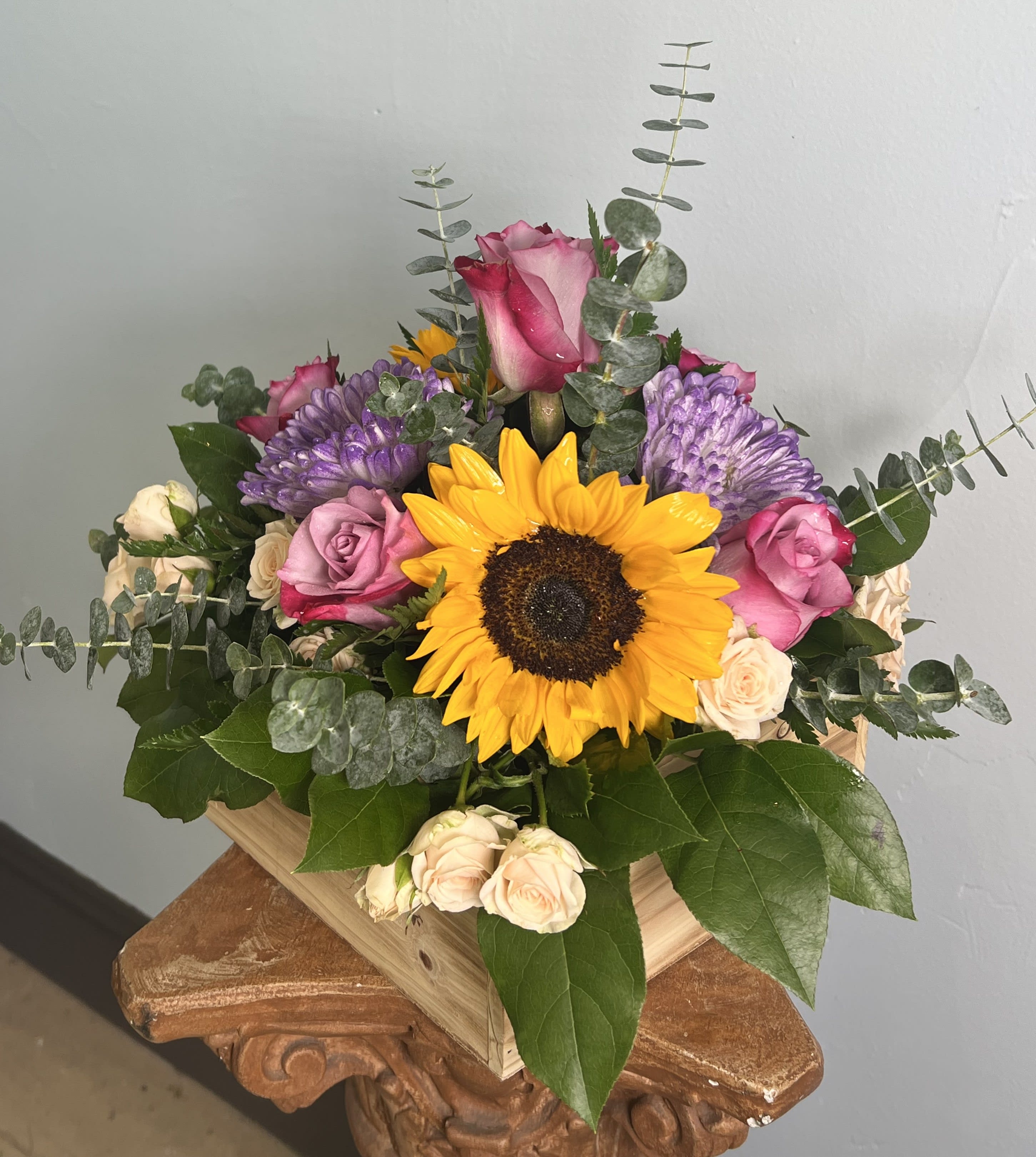 Lavender Box Flower Bouquet