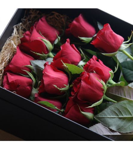 Premium Red Roses in a box Flower Bouquet