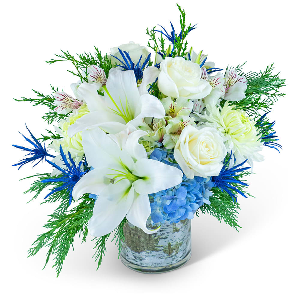 Snowy Blue Frost Flower Bouquet