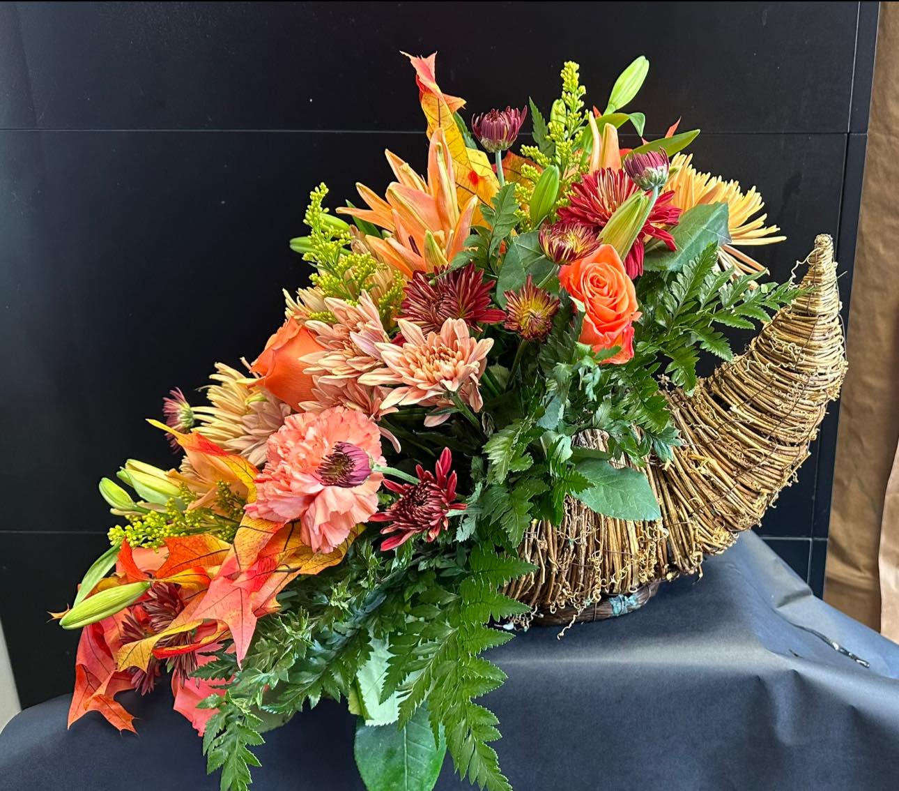 Florist Design Cornucopia Flower Bouquet