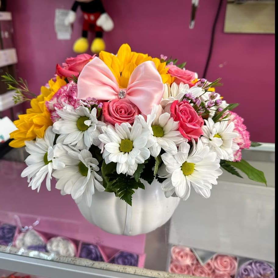 The Pretty Pink Pumpkin Flower Bouquet