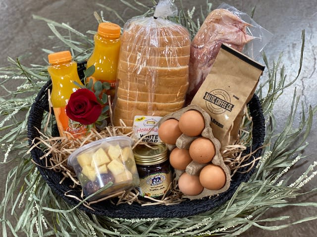 Rise and Shine Breakfast Basket Flower Bouquet